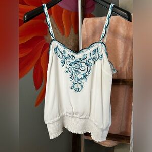 WHBM Smocked bottom dressy camisole, Size M